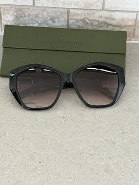 NWT Longchamp LO712S Black Oversized Women's Sunglasses
